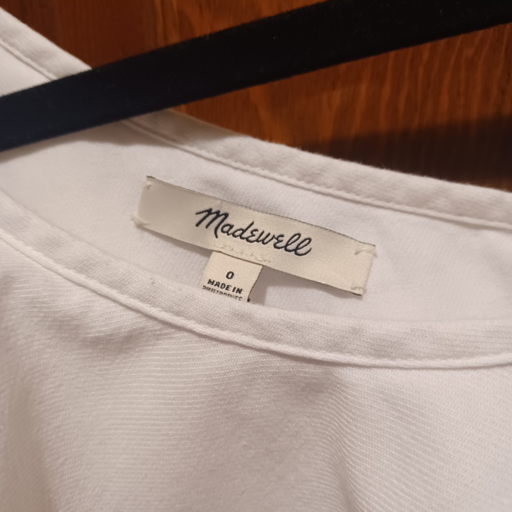 Madewell White Ruffled One-Shoulder Blouse - Picture 2 of 7